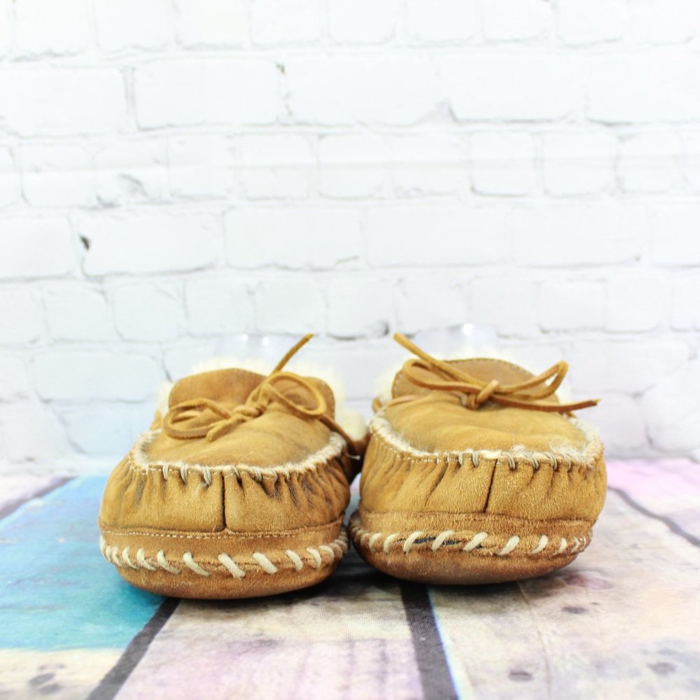 LL Bean Shearling Lined Wicked Good Moc Size 14 M - Picture 4 of 9